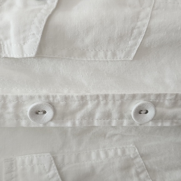 Hallhuber basic 100 % Leinen  Elegant White Button-Up Dress - Picture 8 of 16